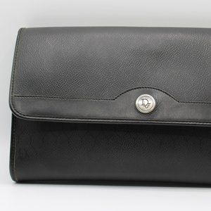 Christian Dior Trotter Clutch Black Leather Bag